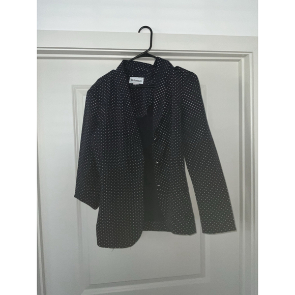 Nahmani Navy Blue Polka dot Blazer Vintage Size 10 - Picture 2 of 10